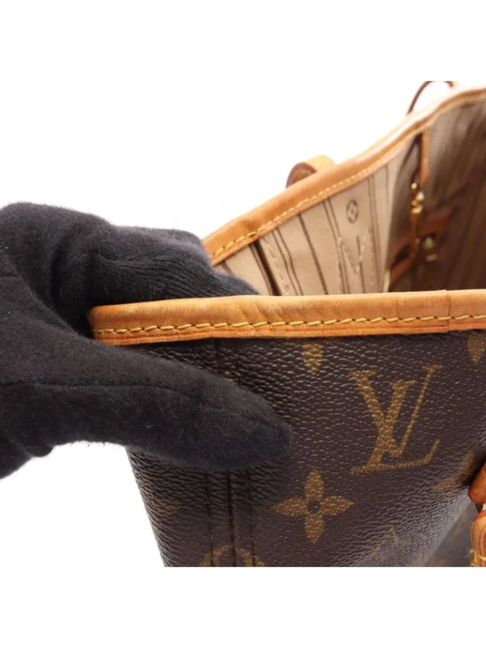 Louis Vuitton Tote Neverfull MM Monogram Canvas Leather